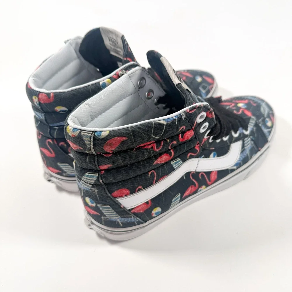 Vans Authentic Hightop‎ Shoes - Sk8-Hi Flamingo Pool Party - Black - M 7.5 / W 9